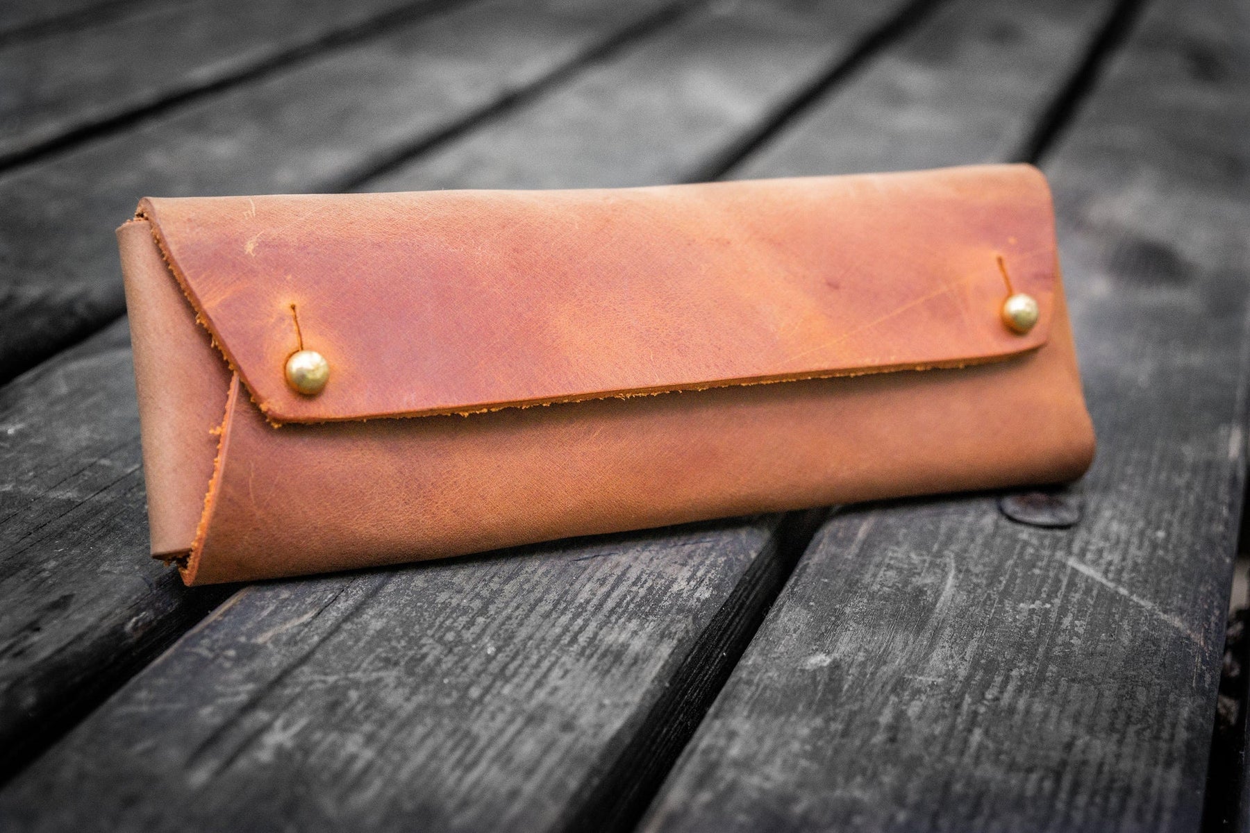 Galen Leather Co. Student Leather Pencil Case - Crazy Horse Tan
