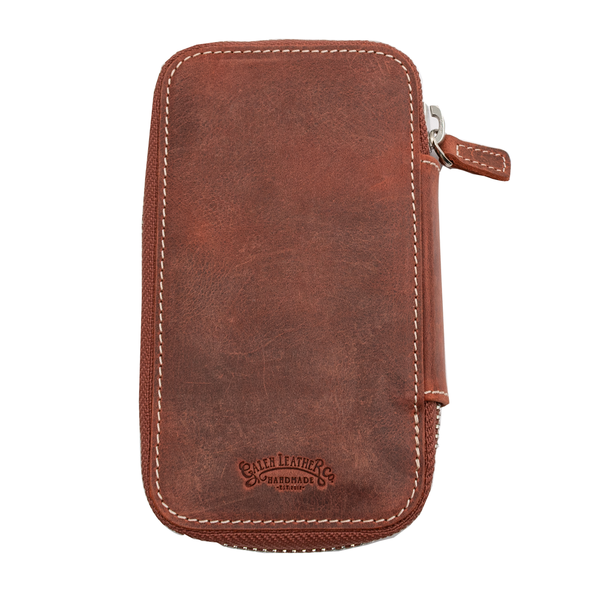 Galen Leather Co. Zippered 6 Slot Pen Case - Crazy Horse Orange
