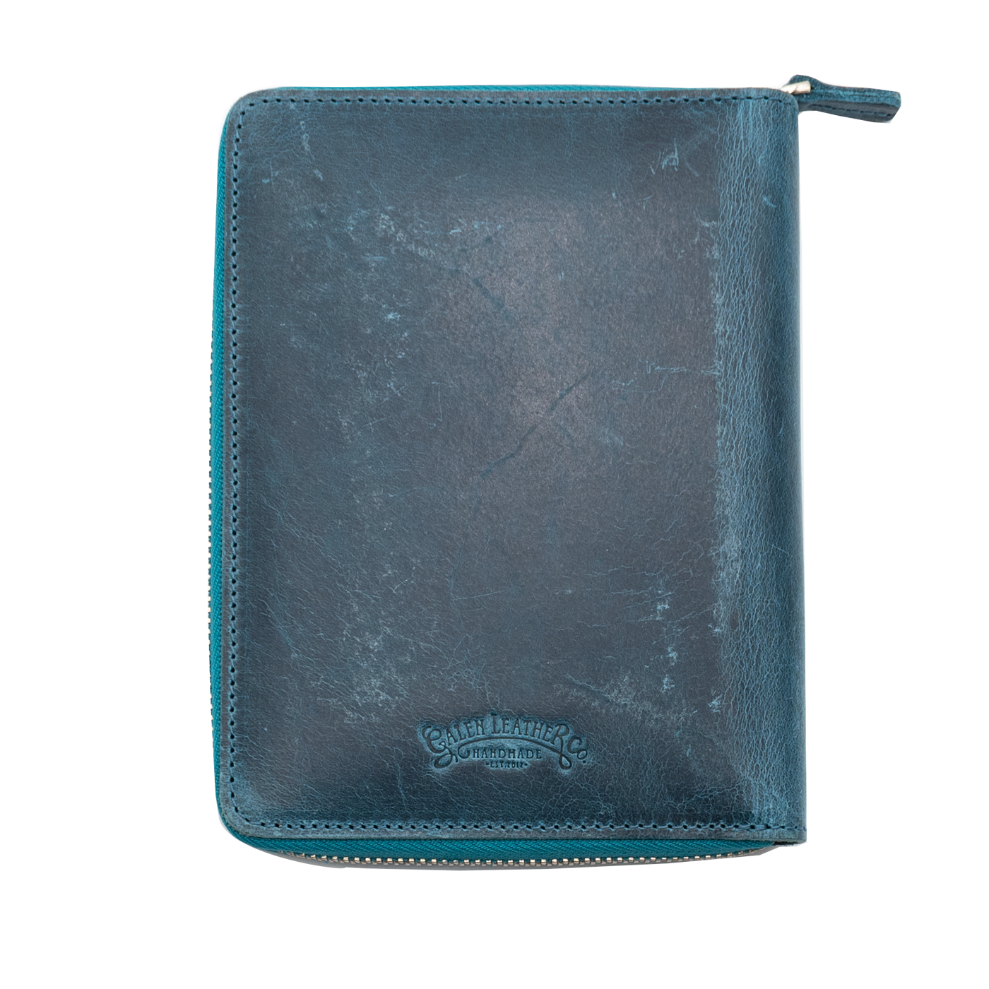 Galen Leather Co. Zippered 5 Slot Pen Case - Crazy Horse Ocean