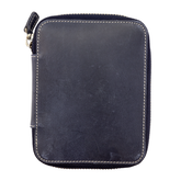 Galen Leather Co. Zippered 10 Slot Pen Case - Crazy Horse Navy