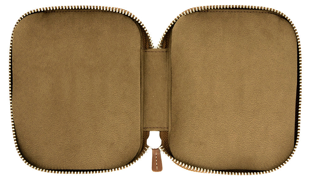 Galen Leather Co. Zippered 10 Slot Pen Case - Brown