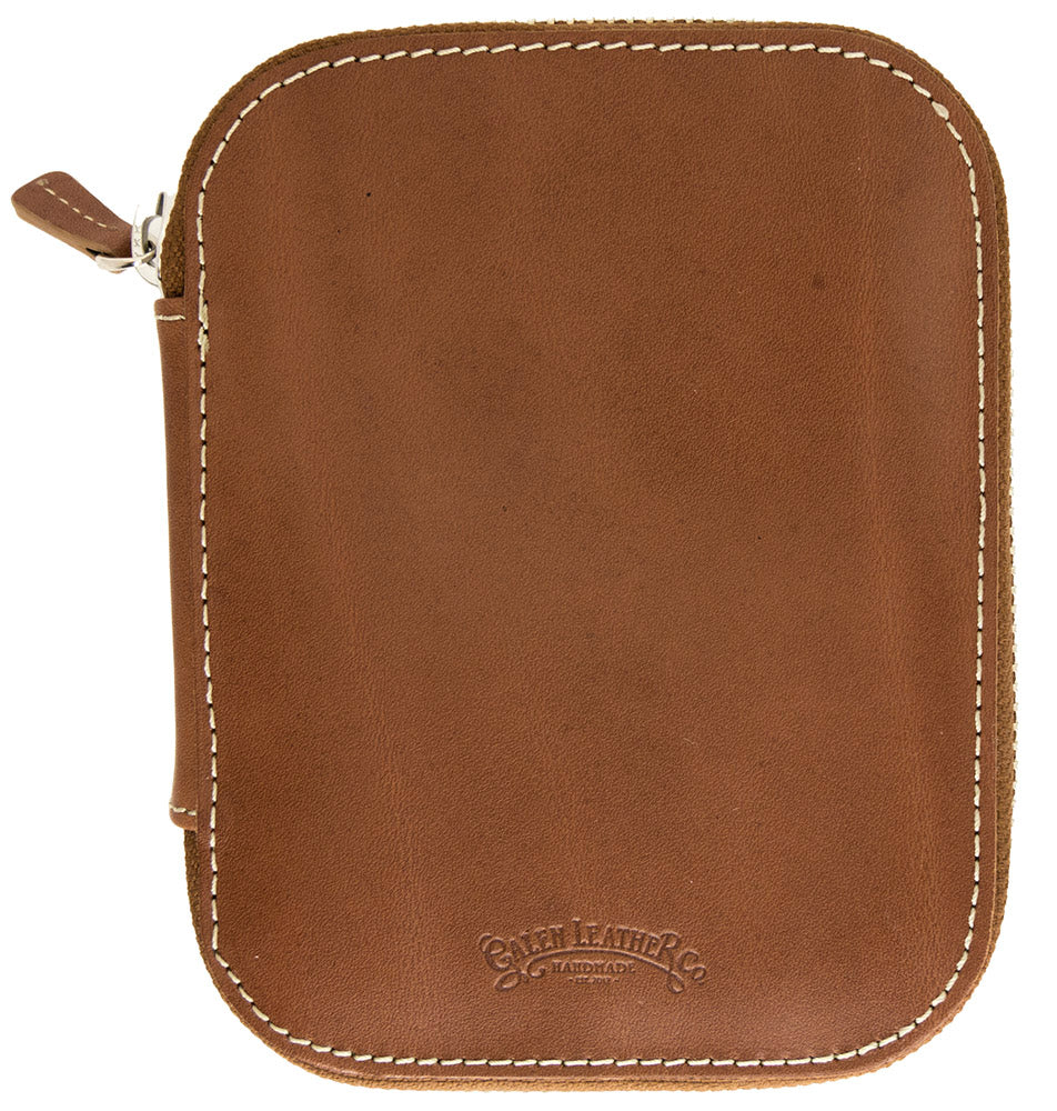 Galen Leather Co. Zippered 10 Slot Pen Case- Brown