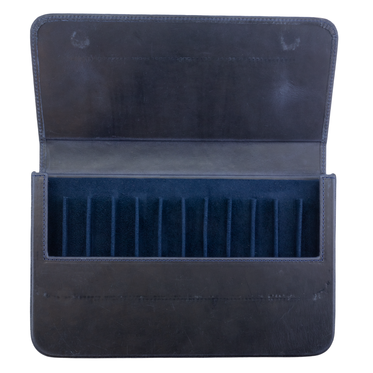 Galen Leather Co. Magnum Opus 12 Slot Magnetic Hard Pen Case - Navy Blue