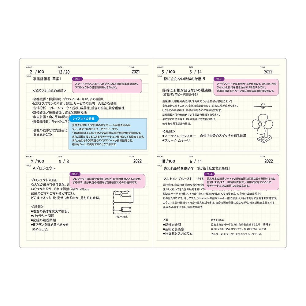 Laconic style Notebook A5 - 100 Days