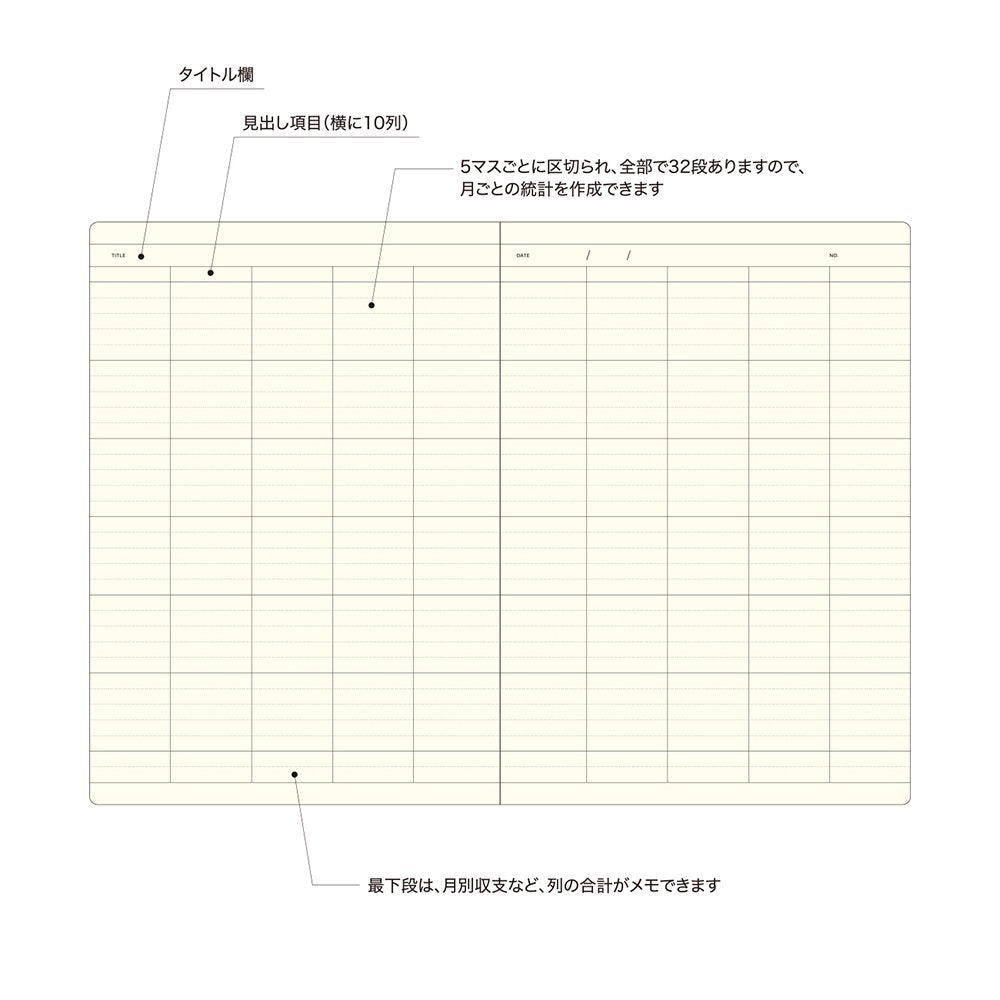 Laconic style Notebook A5 - Spreadsheet