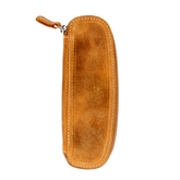 Galen Leather Co. Zippered Duo Slim Pen Case for 2 Pens - Crazy Horse Brown