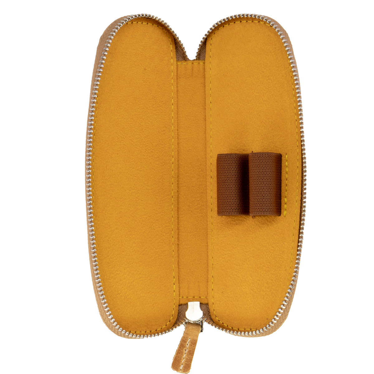 Galen Leather Co. Zippered Duo Slim Pen Case for 2 Pens - Crazy Horse Honey Ochre