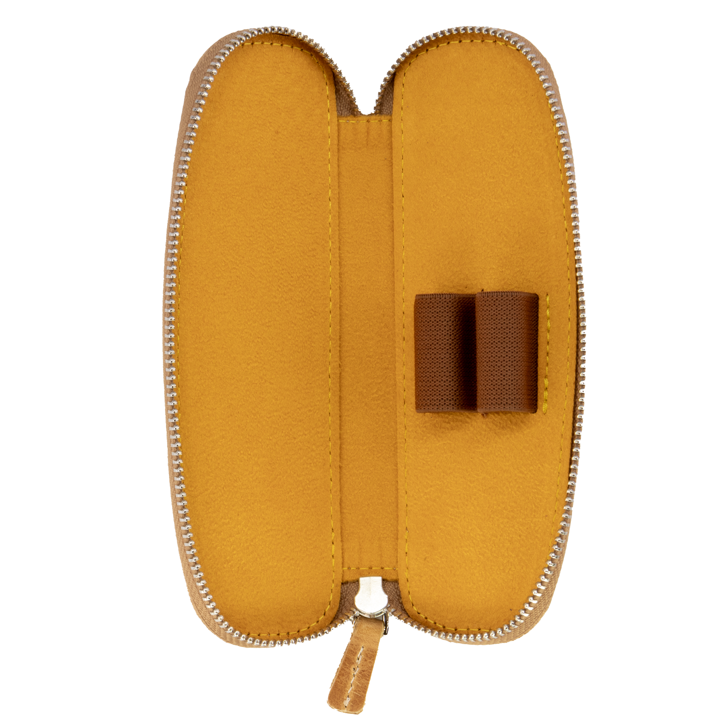 Galen Leather Co. Zippered Duo Slim Pen Case for 2 Pens - Crazy Horse Honey Ochre