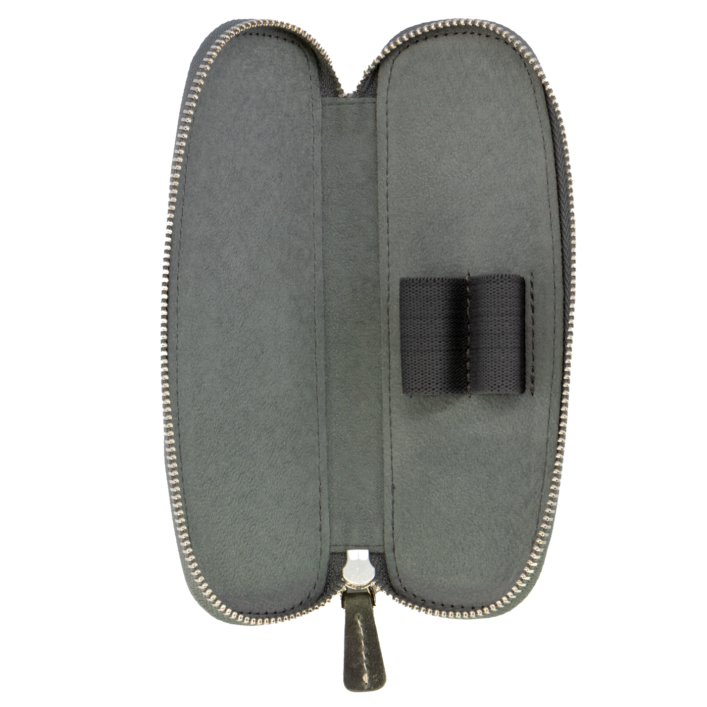 Galen Leather Co. Zippered Duo Slim Pen Case for 2 Pens - Crazy Horse Smoky