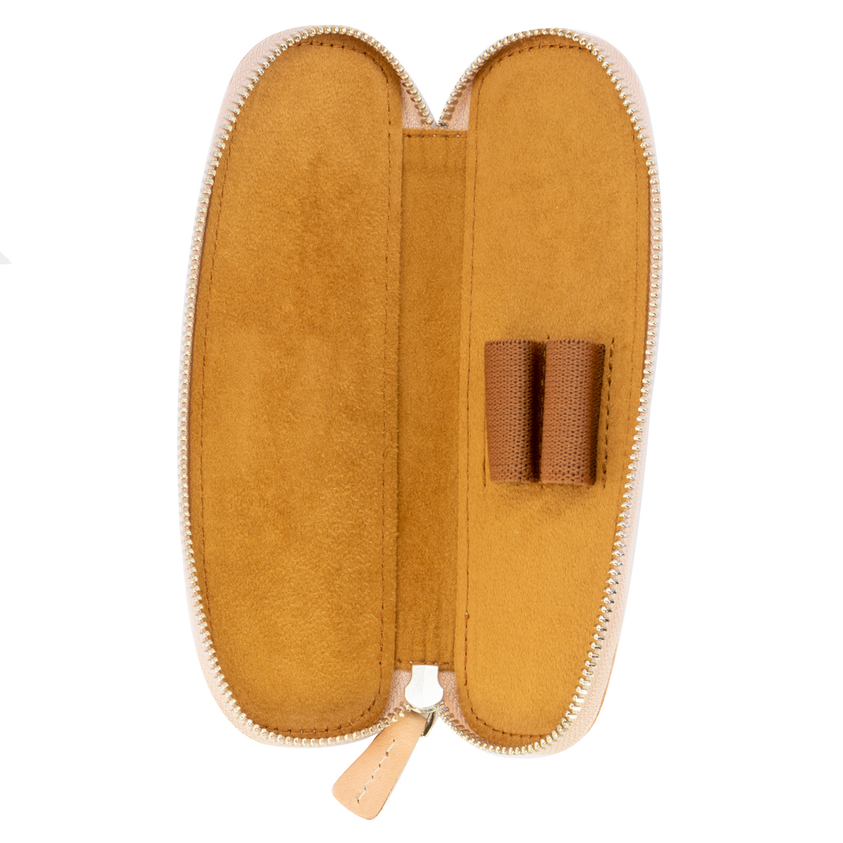 Galen Leather Co. Zippered Duo Slim Pen Case for 2 Pens- Undyed Leather