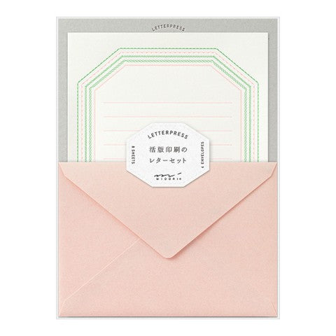 Midori Letter Set 462- Press Frame Pink