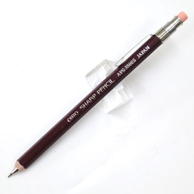 OHTO Short Wooden 0.5mm Mechanical Pencil- Deep Red