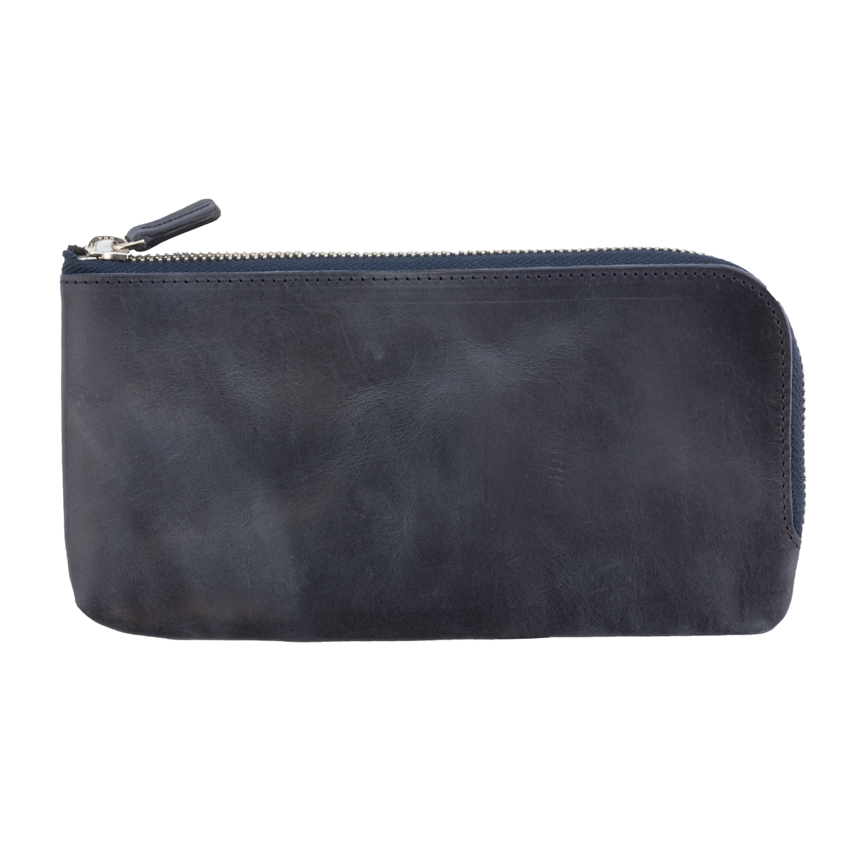 Galen Leather Co. Slip-N-Zip 4 Pen Pouch - Crazy Horse Navy Blue
