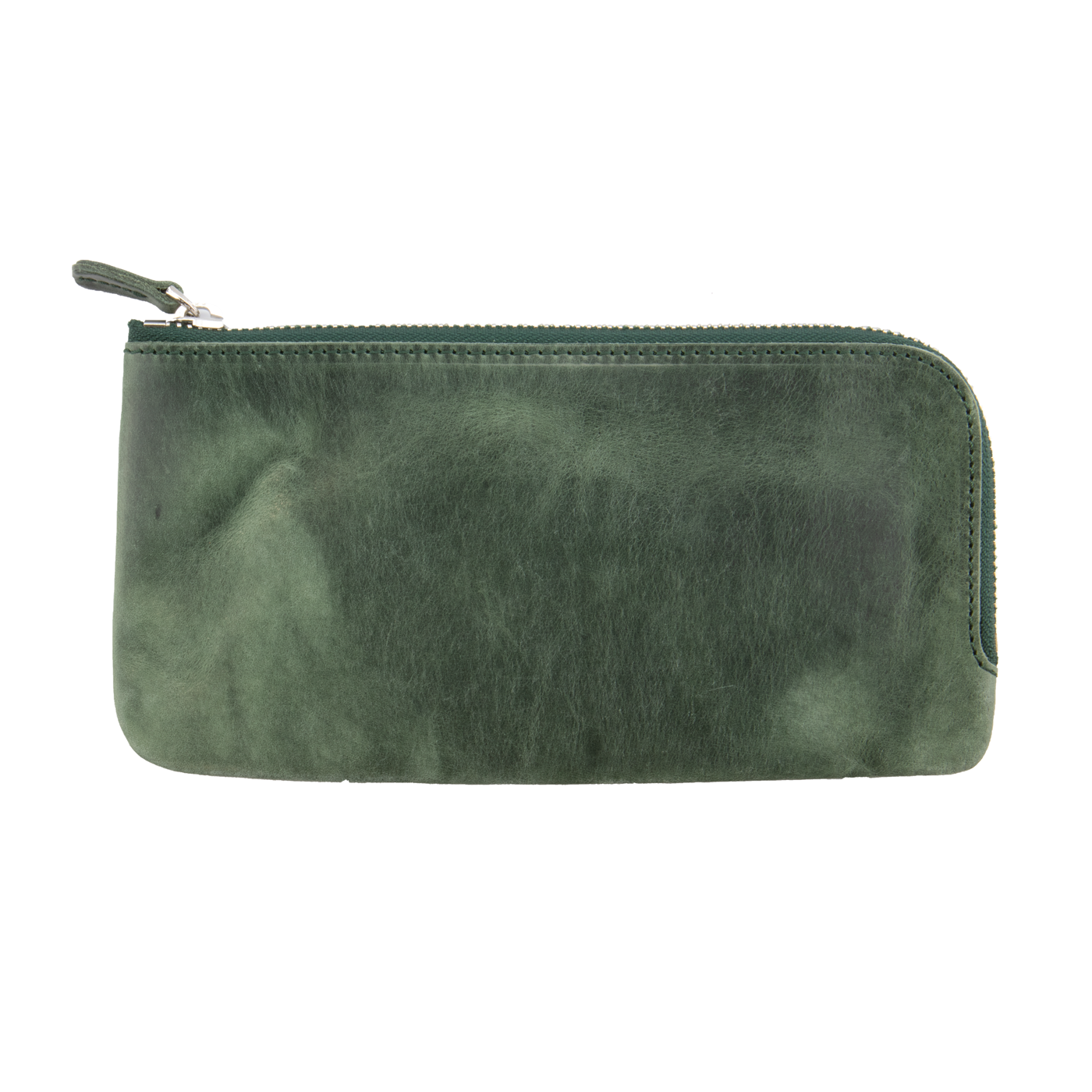 Galen Leather Co. Slip-N-Zip 4 Pen Pouch - Crazy Horse Forest green