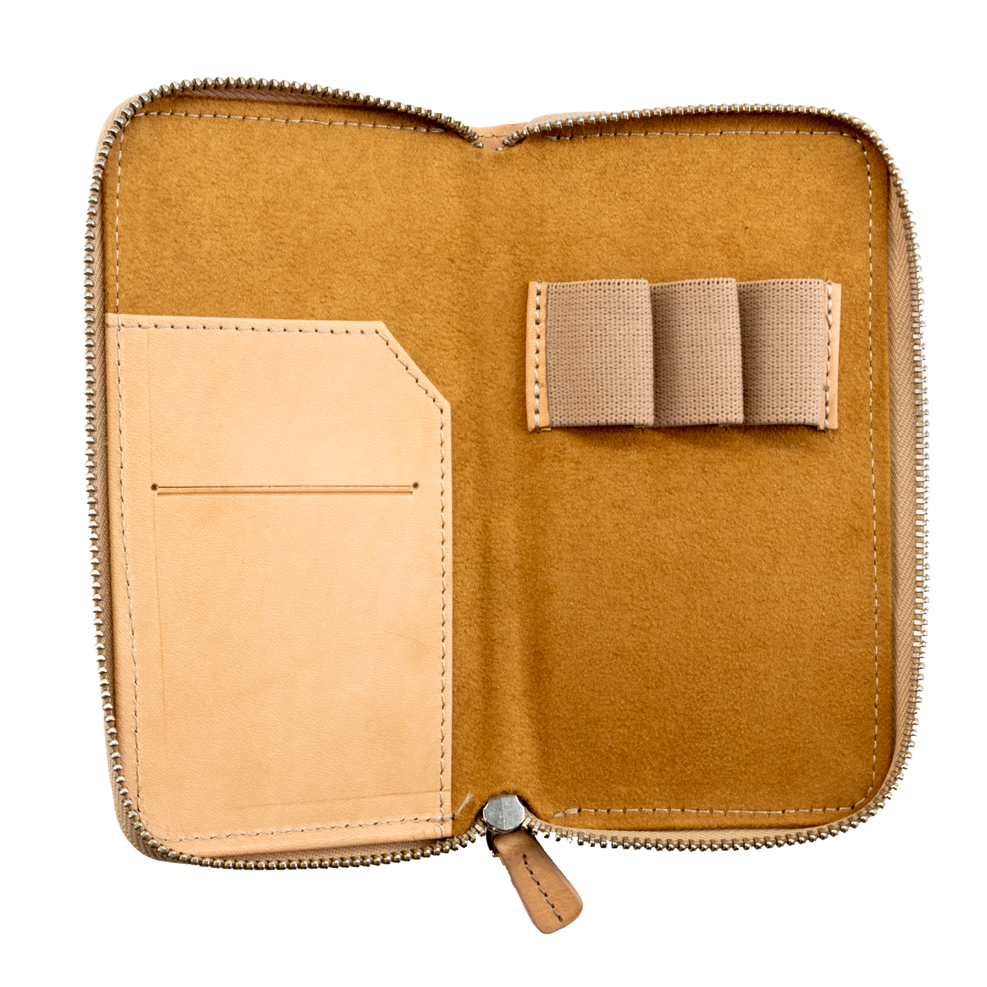 Galen Leather Co. Zippered 3 Slot Pen Case - Undyed Leather