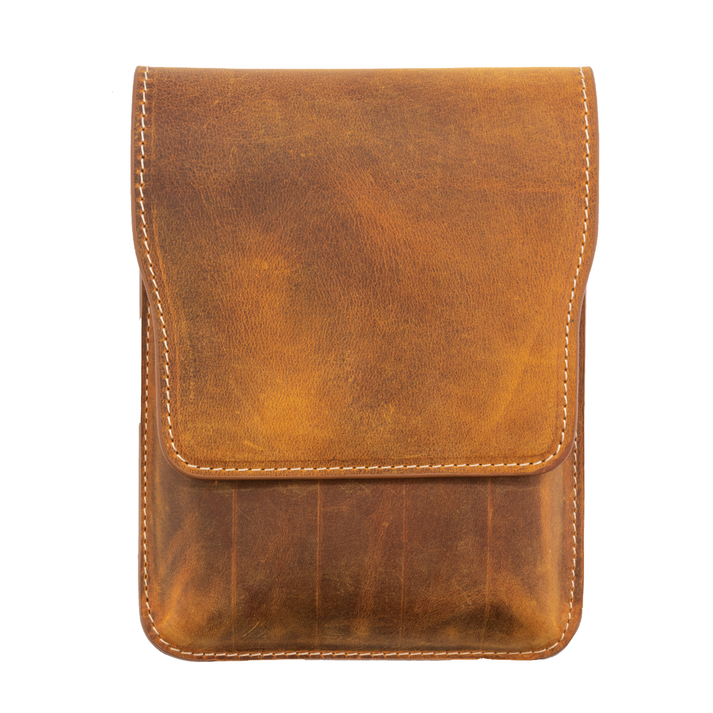 Galen Leather Co. Magnetic Flap Pen Case for 5 Pens - Crazy Horse Brown