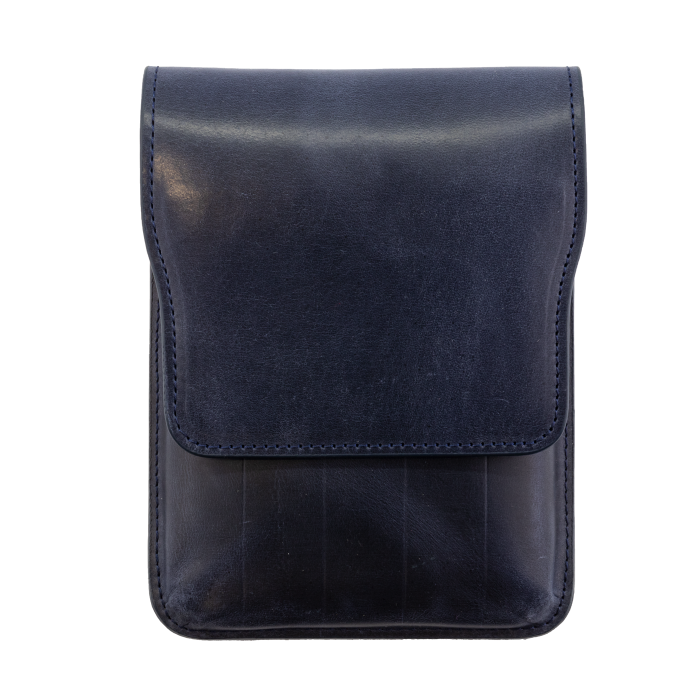 Galen Leather Co. Magnetic Flap Pen Case for 5 Pens - Crazy Horse Navy Blue