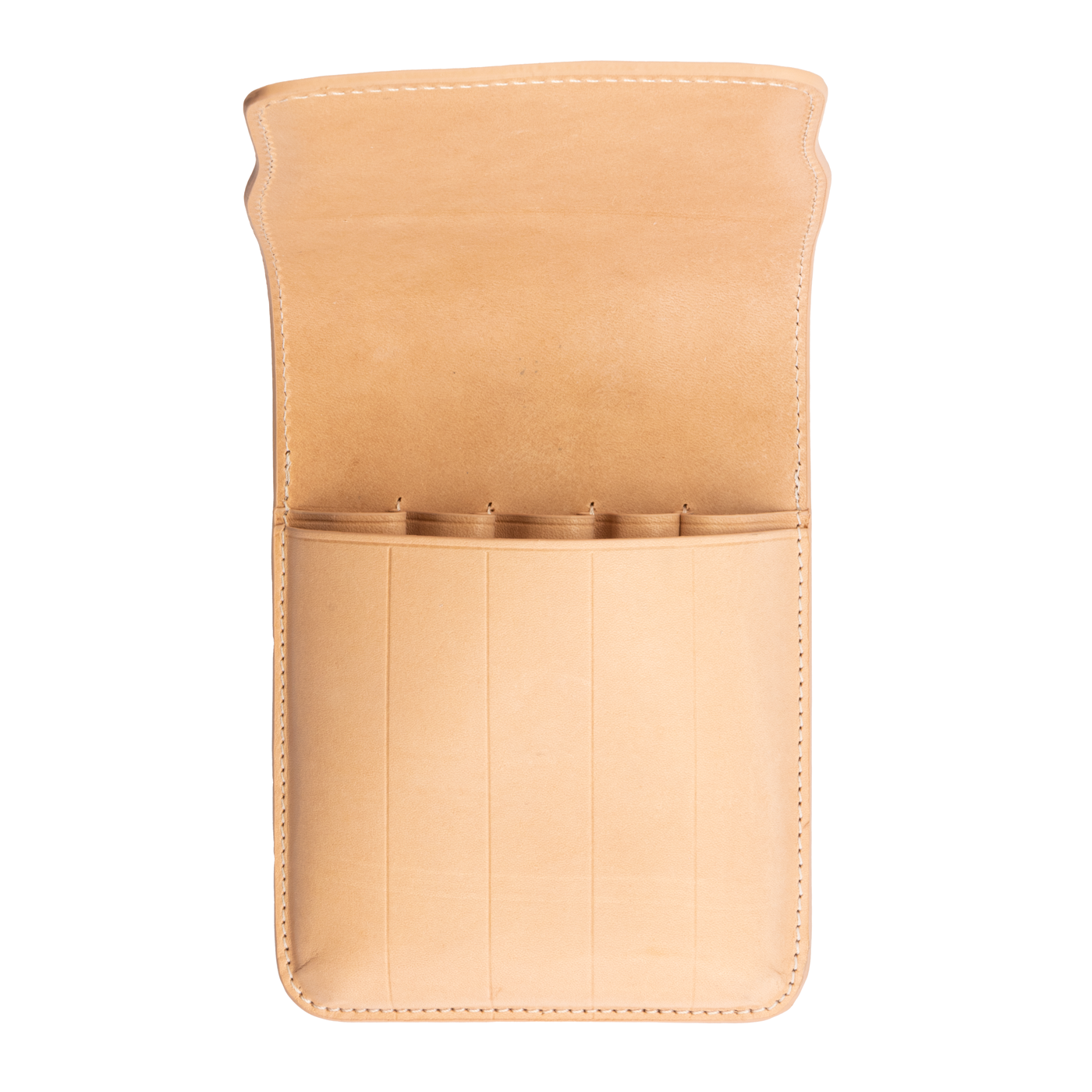 Galen Leather Co. Magnetic Flap Pen Case for 5 Pens - Undyed Leather