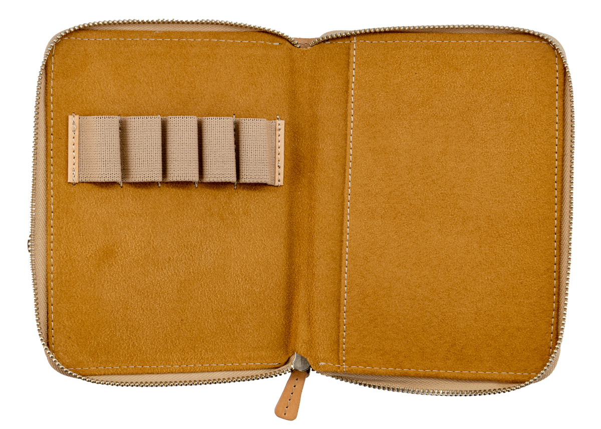 Galen Leather Co. Zippered 5 Slot Pen Case - Undyed Leather