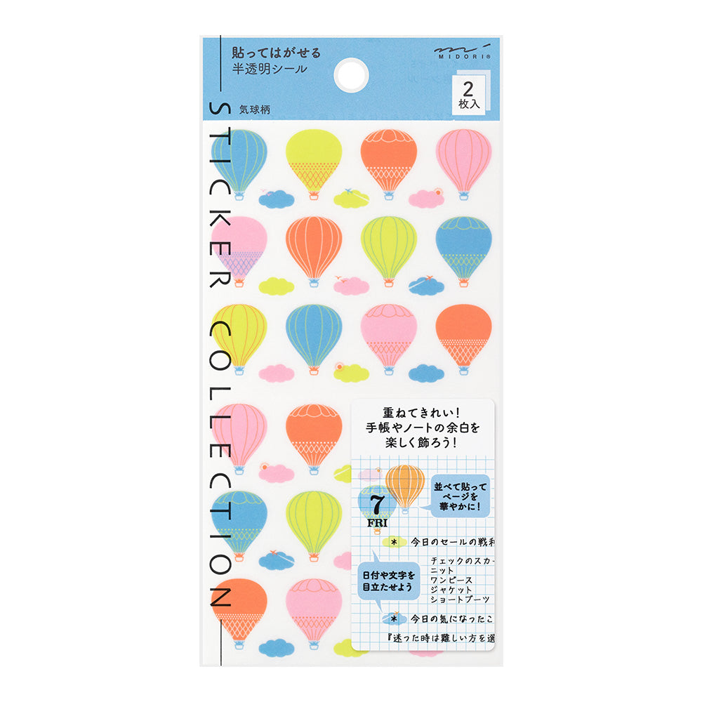 Midori Planner Stickers- Hot Air Balloons