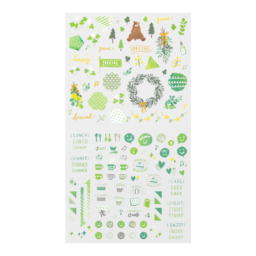 Midori Planner Stickers- Green