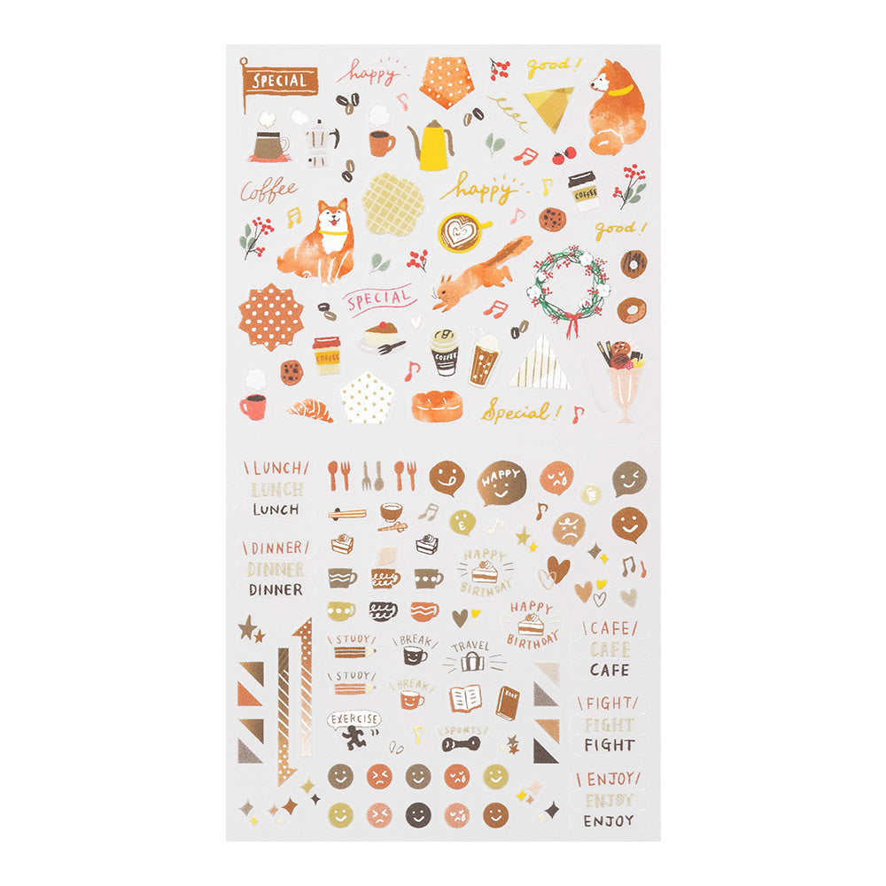 Midori Planner Stickers- Brown