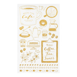 Midori Foil Transfer Stationery Stickers - Coffee