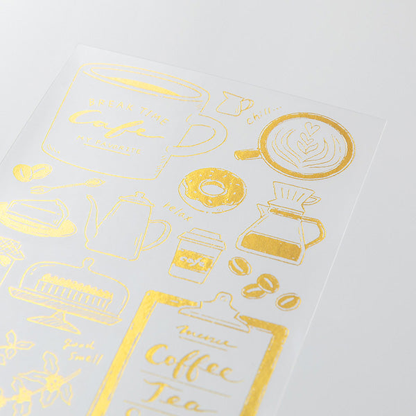 Midori Foil Transfer Stationery Stickers - Coffee