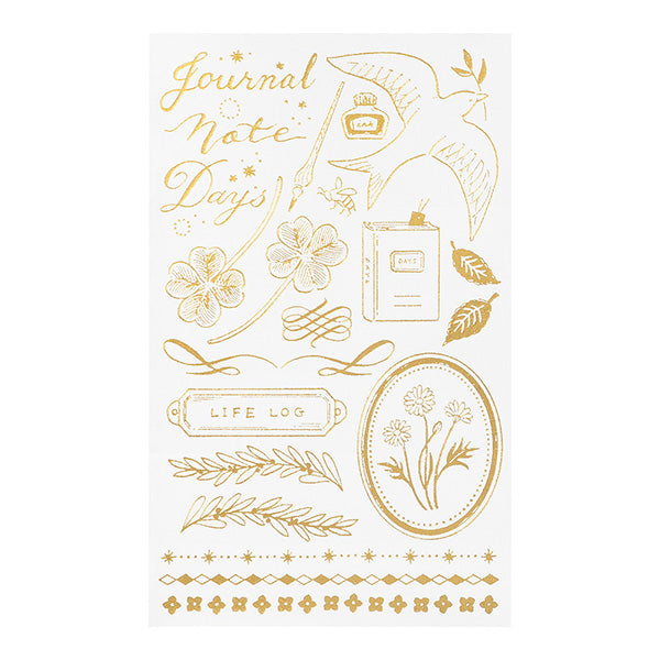 Midori Foil Transfer Stationery Stickers - Record Pattern