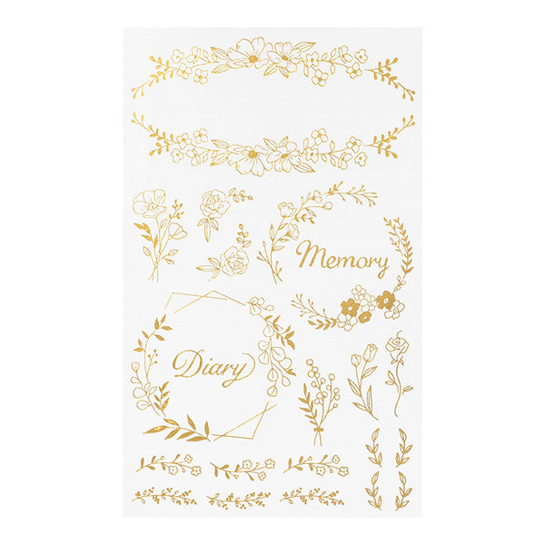 Midori Foil Transfer Stationery Stickers - Floral
