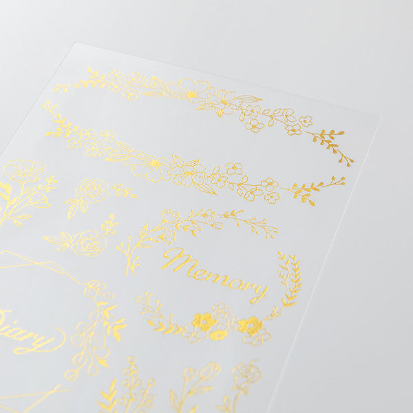 Midori Foil Transfer Stationery Stickers - Floral