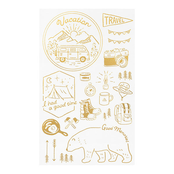 Midori Foil Transfer Stationery Stickers - Outdoor