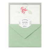 Midori Letter Set 460- Press Bouquet Red