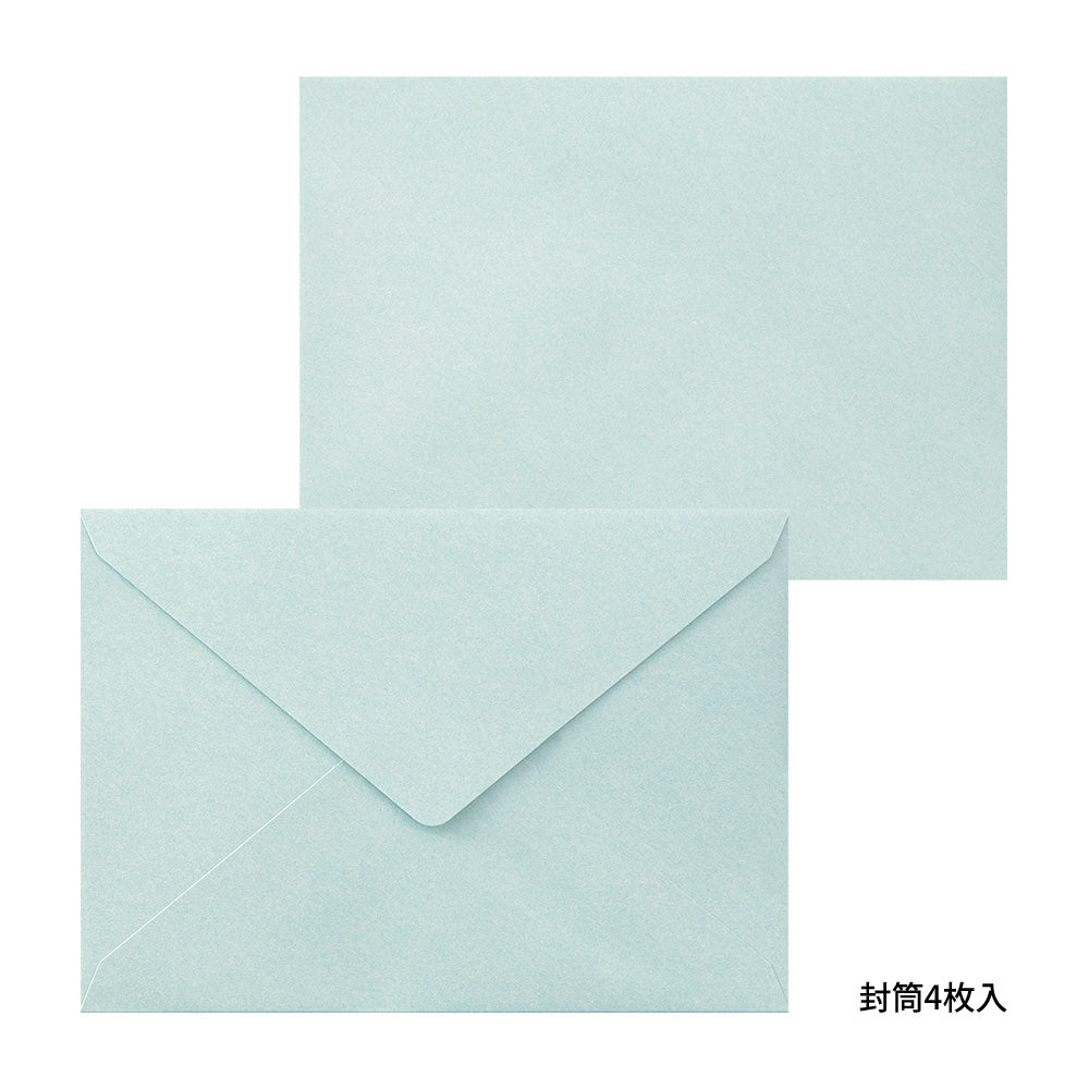 Midori Letter Set 478- Press Flower Frame Light Blue