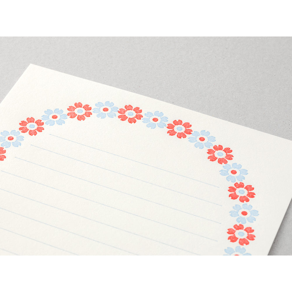 Midori Letter Set 478- Press Flower Frame Light Blue