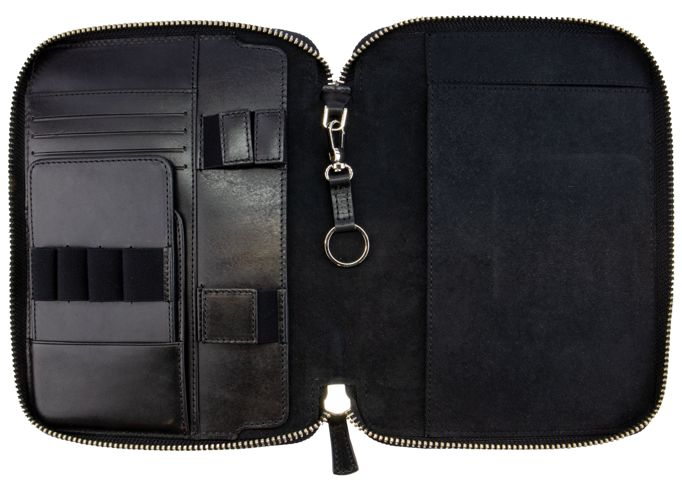 Galen Leather Co. Zippered A5 Notebook Folio - Black