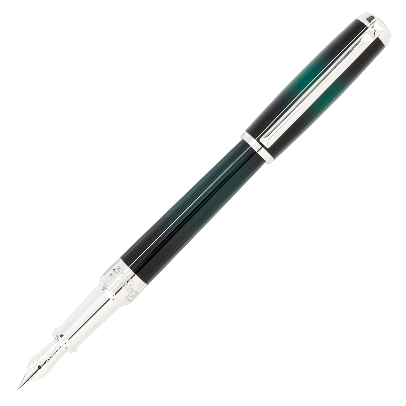 ST Dupont D Line - Atelier Green Sunburst & Chrome Fountain