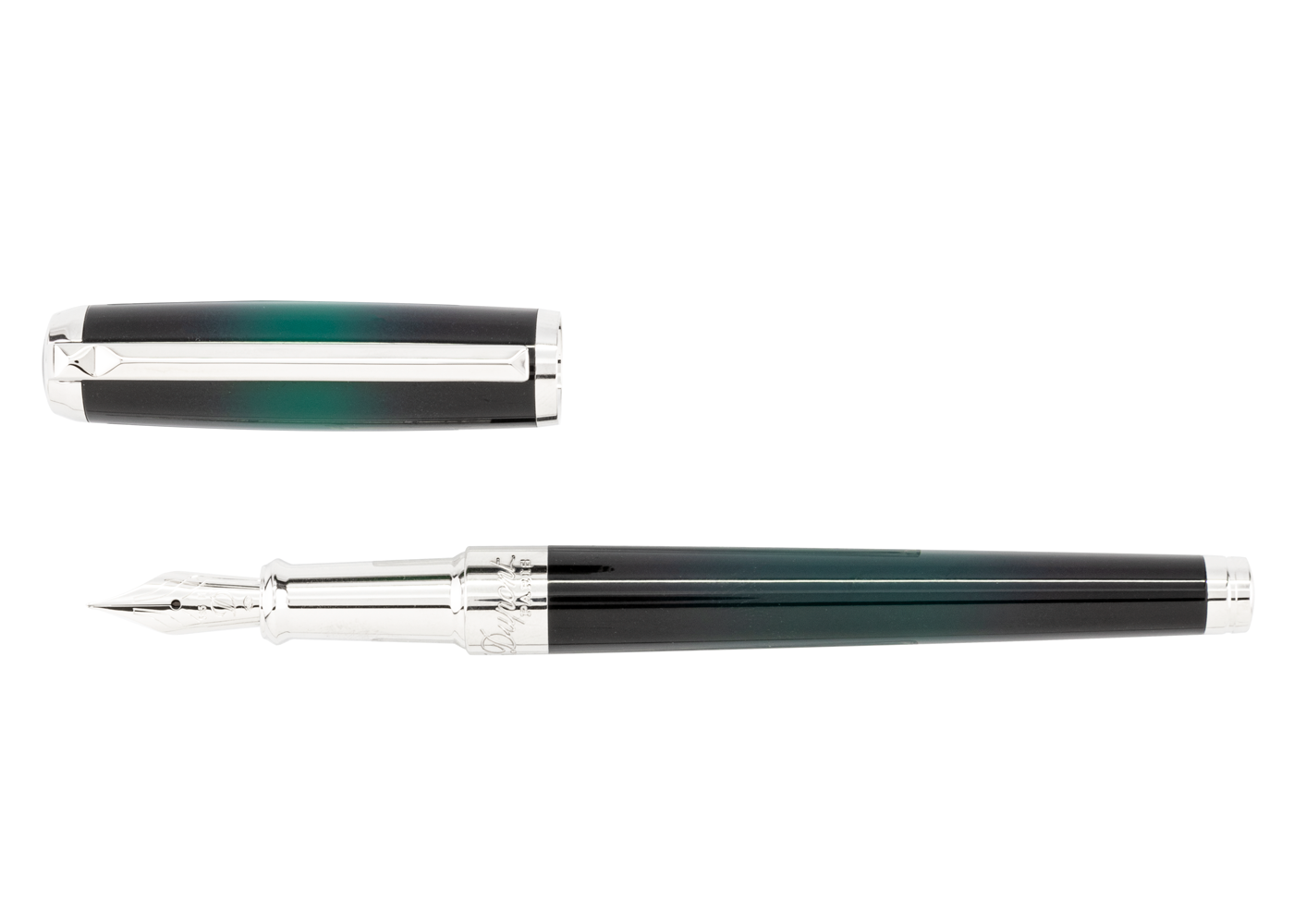 ST Dupont D Line - Atelier Green Sunburst & Chrome Fountain
