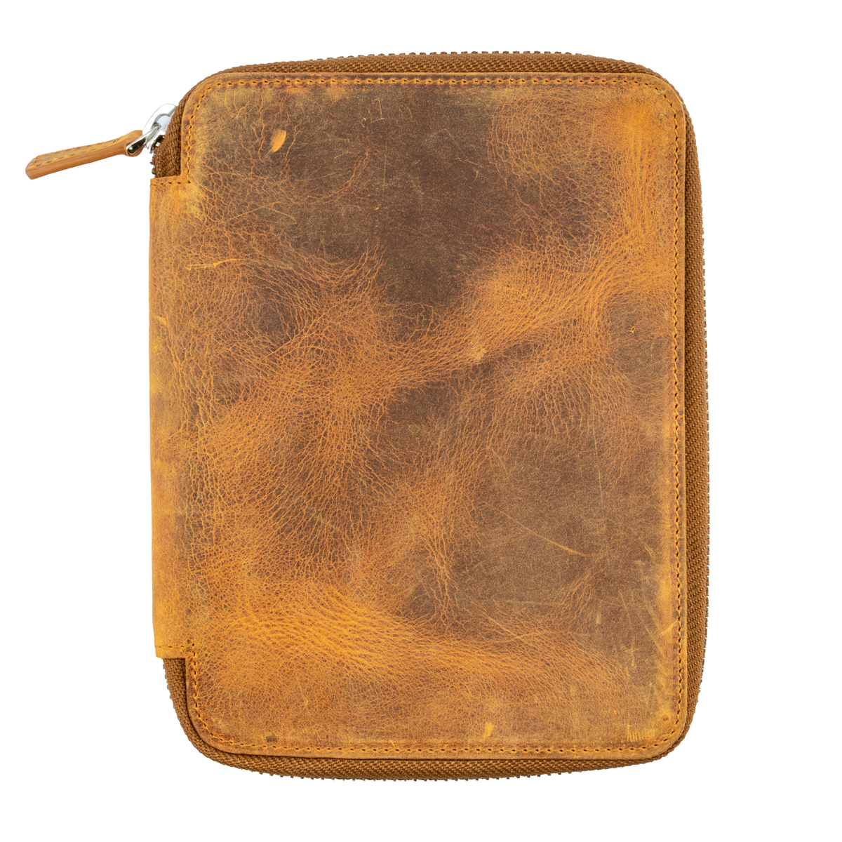 Galen Leather Co. Zippered B6 Notebook Folio- Crazy Horse Brown