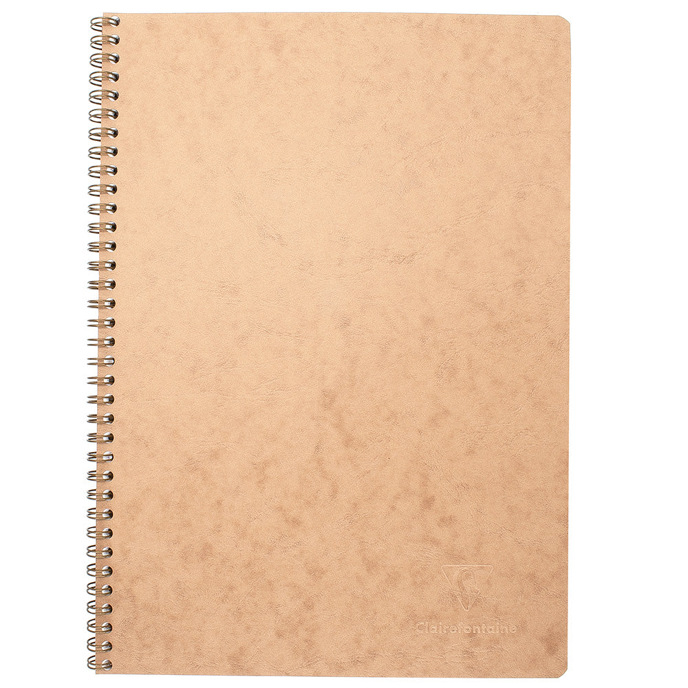 Clairefontaine Basics A4 Side Wirebound Notebook- Tan, Lined