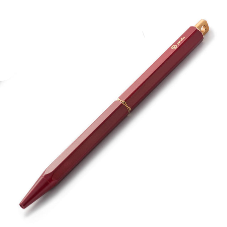 ystudio Brassing Portable Ballpoint Pen- Red