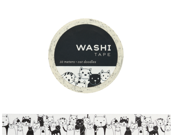 Girl of ALL WORK - Washi tape - 15mm - Cat Doodles