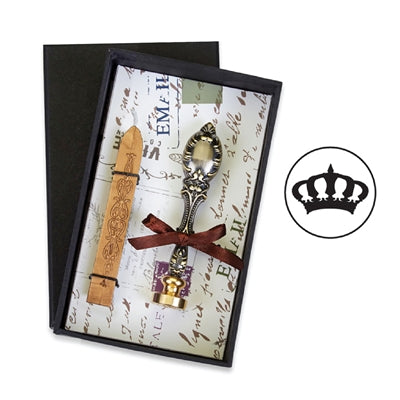 Freund Mayer Vintage Deluxe Wax Seal Kit - Crown with Gold Sealing Wax