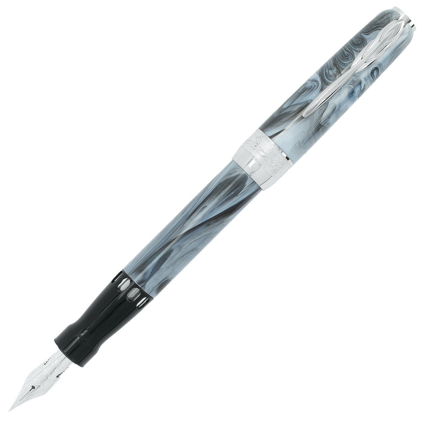 Pineider Full Metal Jacket Fountain w/ 14K Gold Nib- Coal Grey