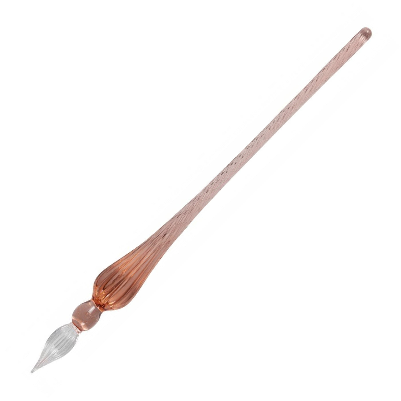 Jacques Herbin Glass Dip Pen- Coral/Rose  7 1/2"