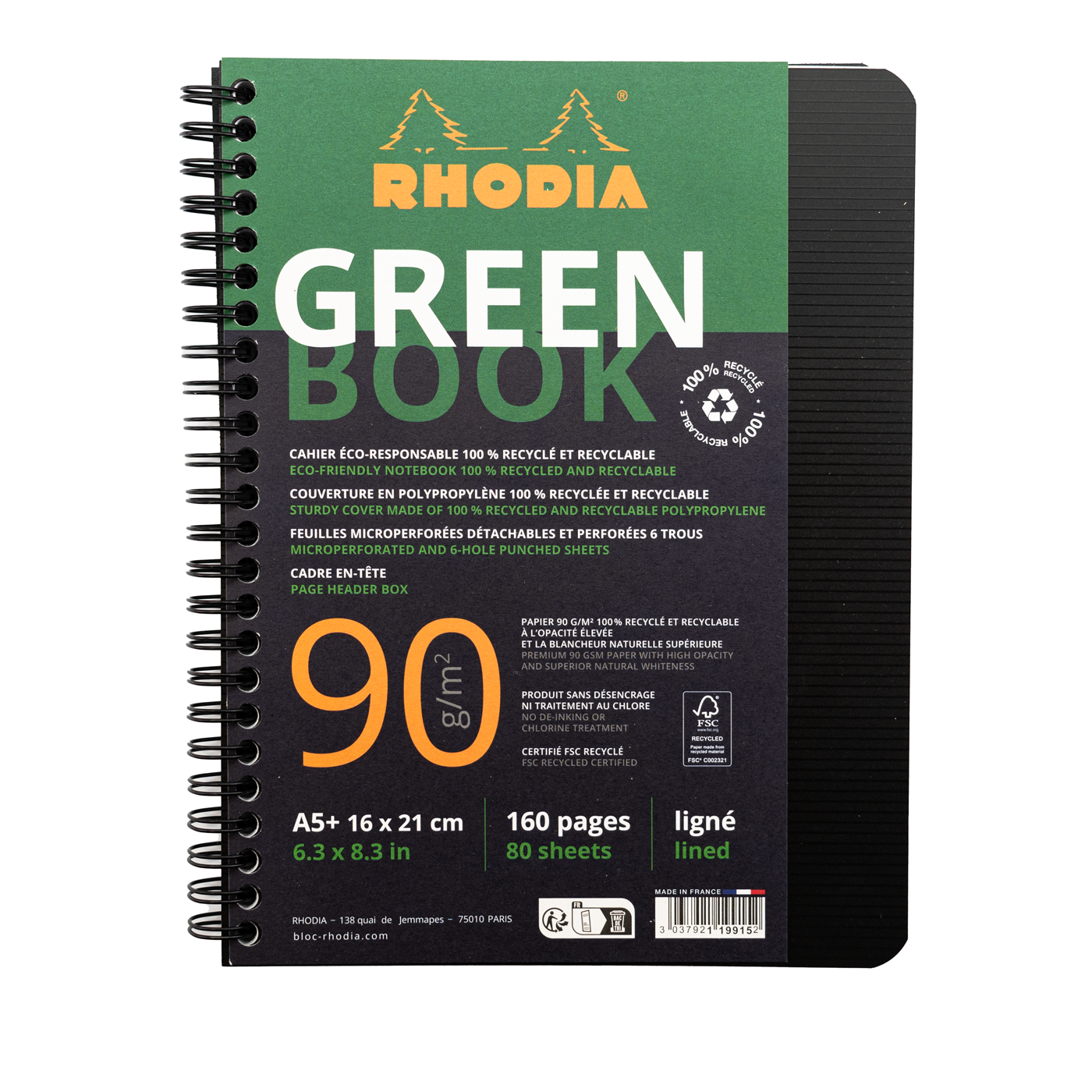 Rhodia Greenbook A5+ Notebook