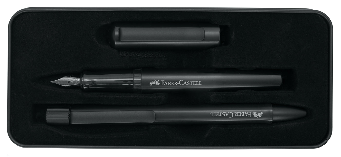 Faber-Castell Hexo Gift Set Black Fountain Pen and Ballpoint
