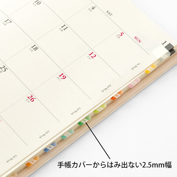 Midori Index Label- Numbered Colors