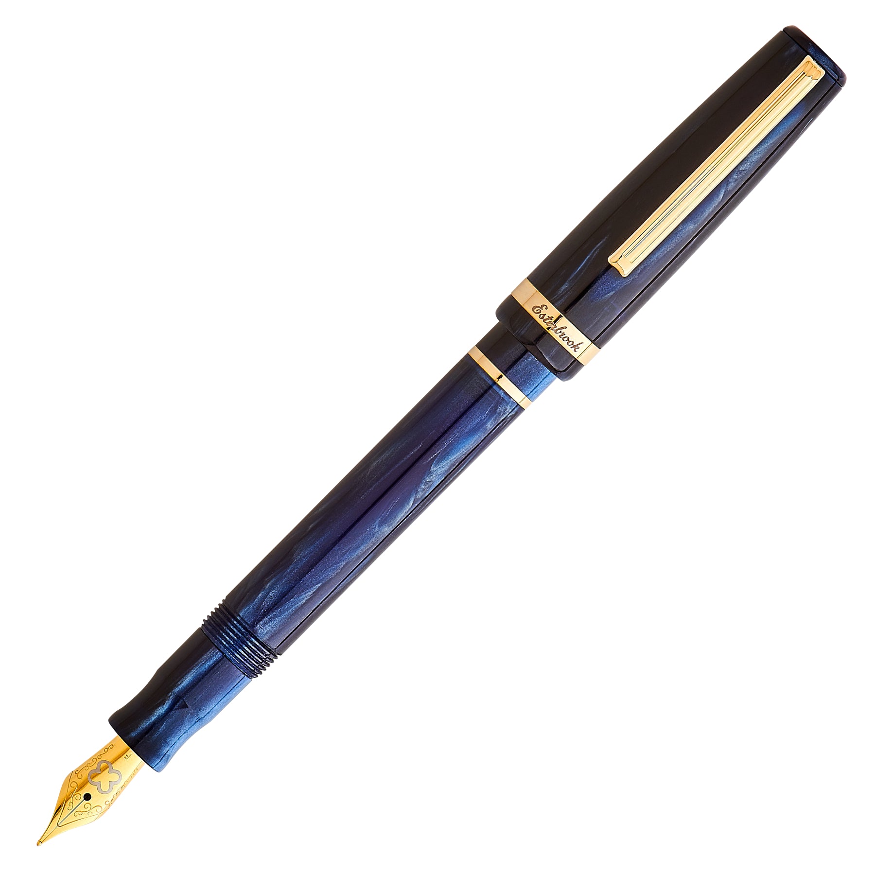 Esterbrook JR Pocket Pen Fountain - Capri Blue with Gold Trim