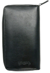 Galen Leather Co. Zippered 3 Slot Pen Case- Black